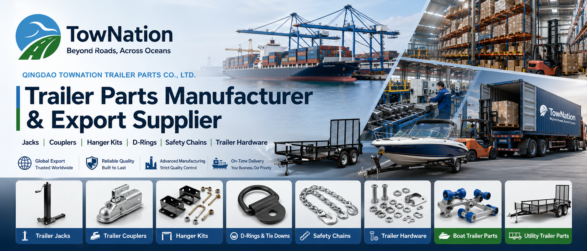 TowNation trailer parts manufacturing and global export